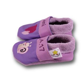 Krabbelschuhe Schnecke & Herz